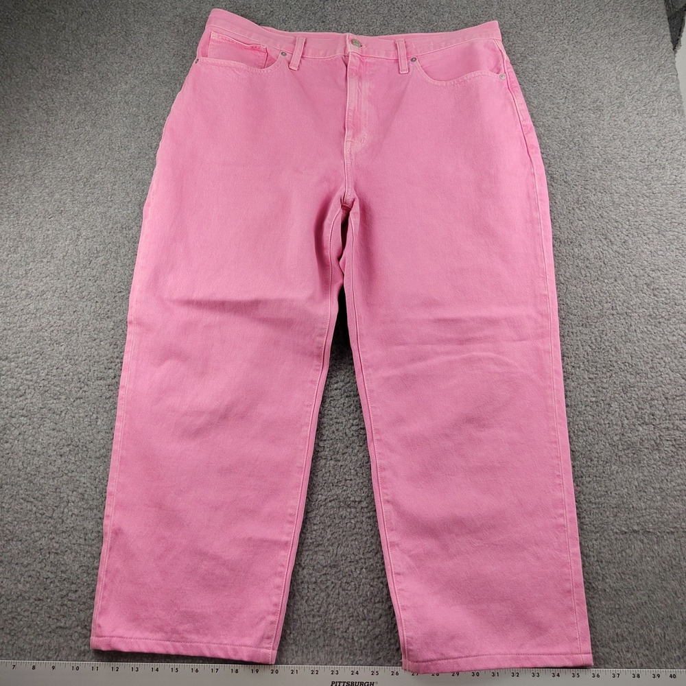 Madewell Jeans Sz 40x27 Straight Leg Pink High Waisted Denim Cotton EUC